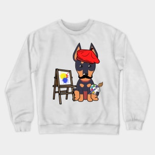 Funny alsatian is a painter Crewneck Sweatshirt